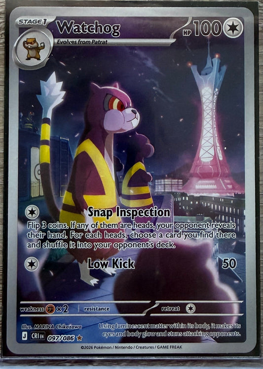 Mint - Watchog 097/086 Illustration Rare - Mega Evolution: Chaos Rising