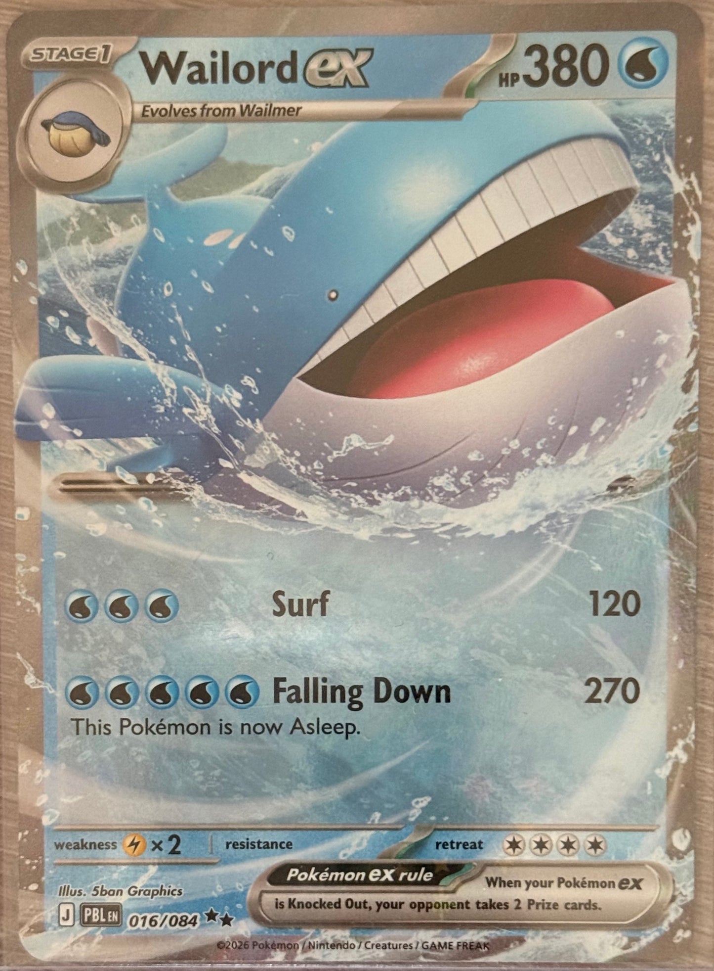 Near Mint - Wailord EX 016/084 - Mega Evolution: Pitch Black