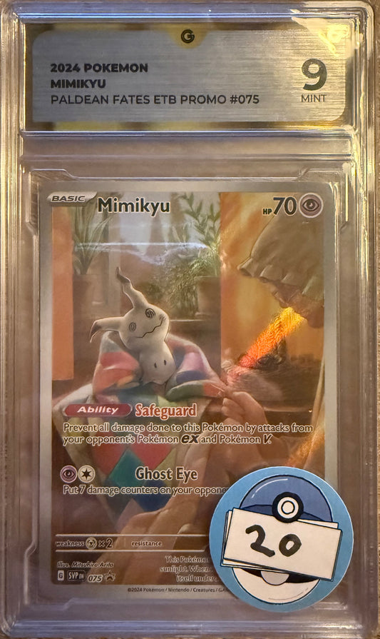 Global Grading Slab - Mint 9 Mimikyu ETB Promo 75 - Scarlet & Violet Promo's