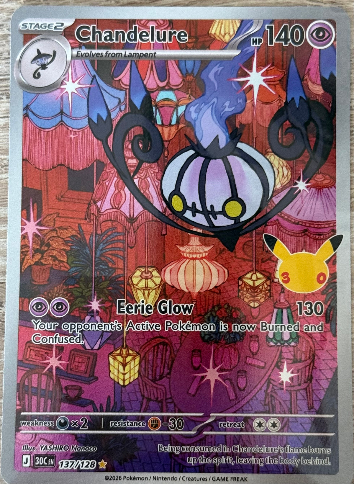Near Mint - Chandelure 137/128 - Pokémon 30th Celebration