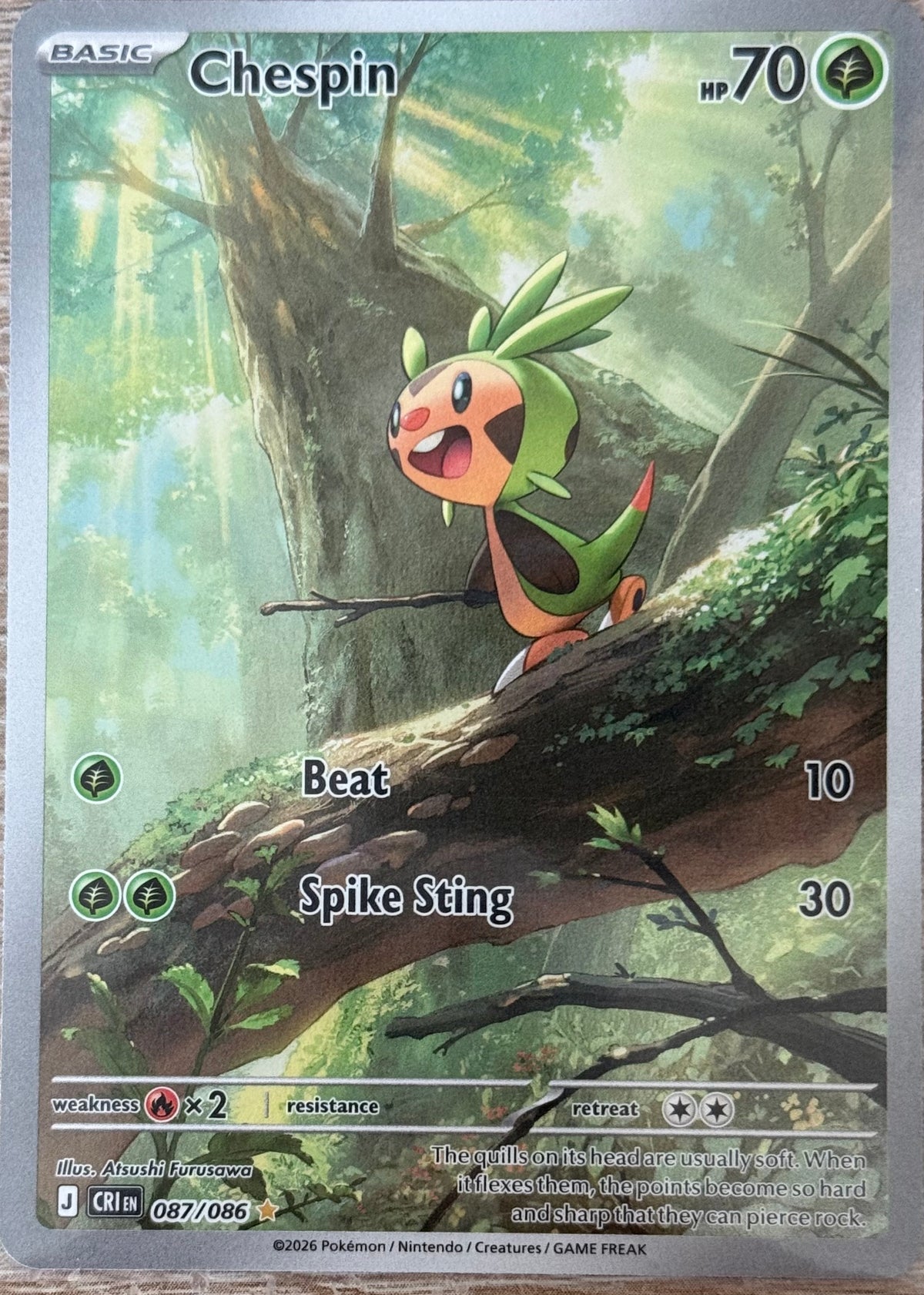 Near Mint - Chespin 087/086 - Mega Evolution: Chaos Rising