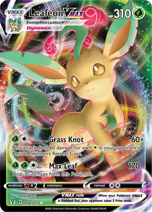 Global Grading Slab - Gem Mint 10 Leafeon VMAX 008/203 - Sword & Shield: Evolving Skies