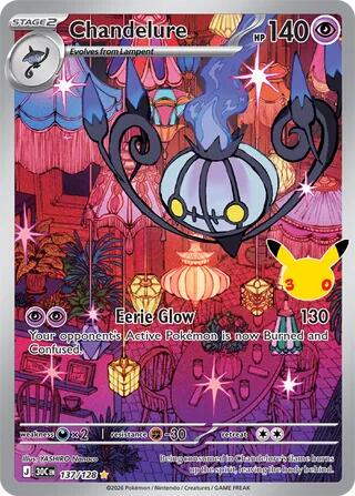 Near Mint - Chandelure 137/128 - Pokémon 30th Celebration