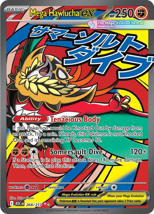 Global Grading Slab - Mint 9 Mega Hawlucha EX 268/217 - Mega Evolution: Ascended Heroes