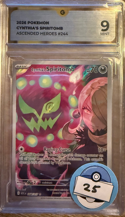 Global Grading Slab - Mint 9 Cynthia's Spiritomb 244/217 - Mega Evolution: Ascended Heroes