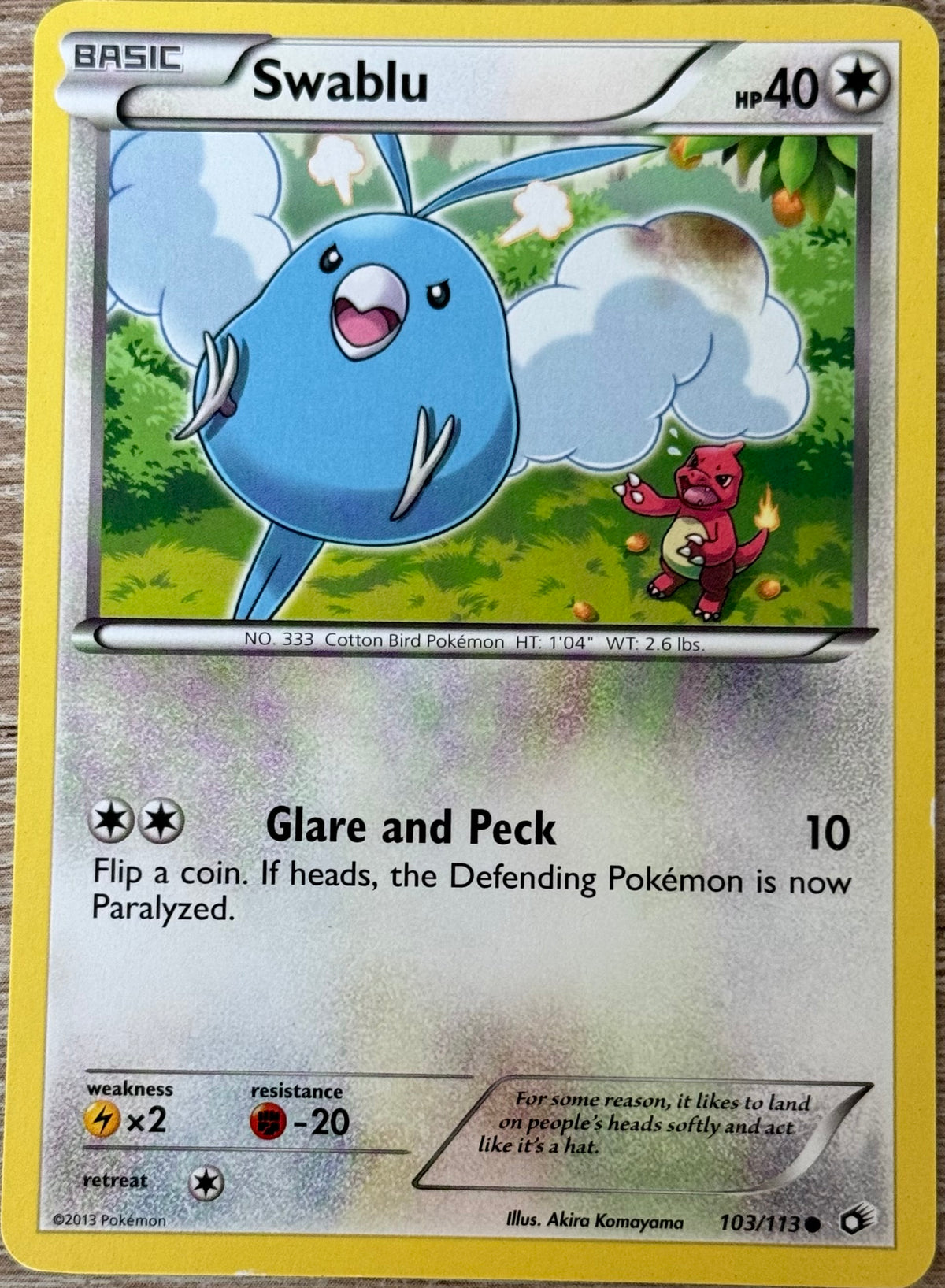 Near Mint - Swablu 103/113 - Black & White: Legendary Treasures