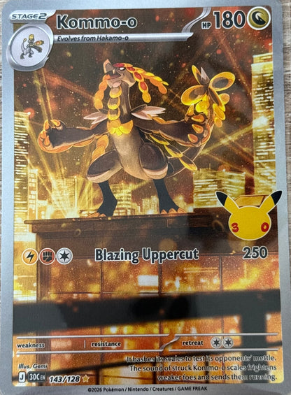Near Mint - Kommo-o 143/128 - Pokémon 30th Celebration