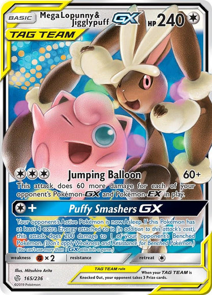 Near Mint - Mega Lopunny & Jigglypuff Tag Team 165/236 - Sun & Moon: Cosmic Eclipse