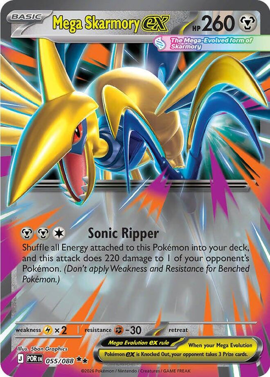 Near Mint - Mega Skarmory EX 055/088 - Mega Evolution: Perfect Order