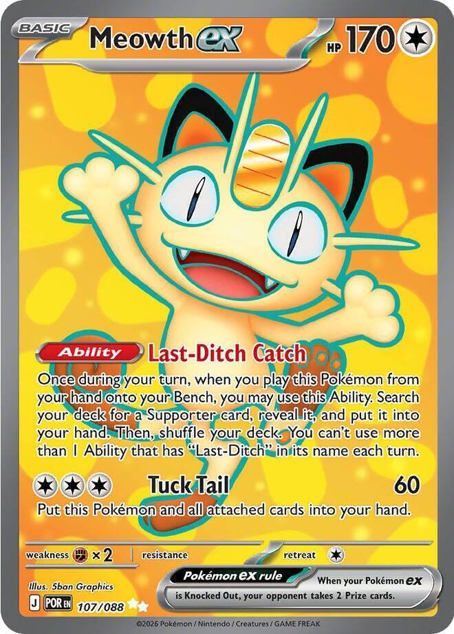 Mint - Meowth EX 107/088 - Mega Evolution: Perfect Order
