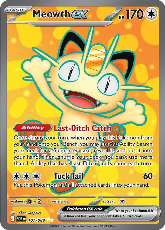 Mint - Meowth EX 107/088 - Mega Evolution: Perfect Order