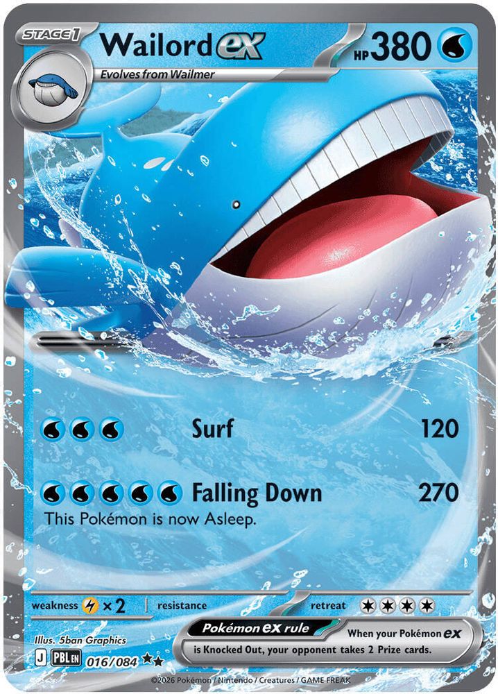 Near Mint - Wailord EX 016/084 - Mega Evolution: Pitch Black