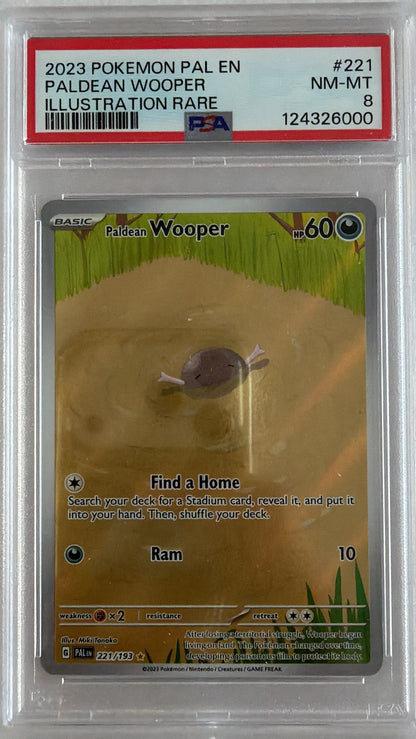PSA Slab - PSA 8 Paldean Wooper 221/193 Illustration Rare - Scarlet & Violet: Paldea Evolved